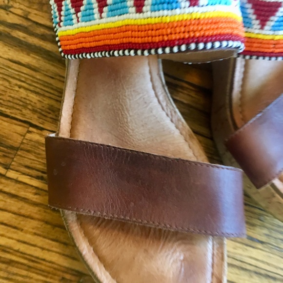Pikolinos Maasai Beaded Wedge Sandal, Size 39 - Picture 2 of 5